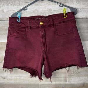 American Eagle Outfitters Women's Dark Red Jean Shorts